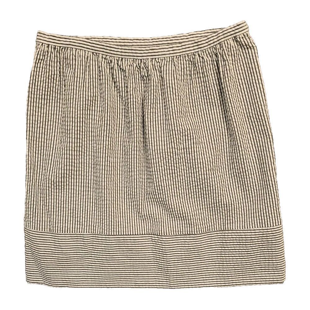 Isaac Mizrahi Seersucker‎ Short Skirt Stretch Light White Blue Striped Cotton 2